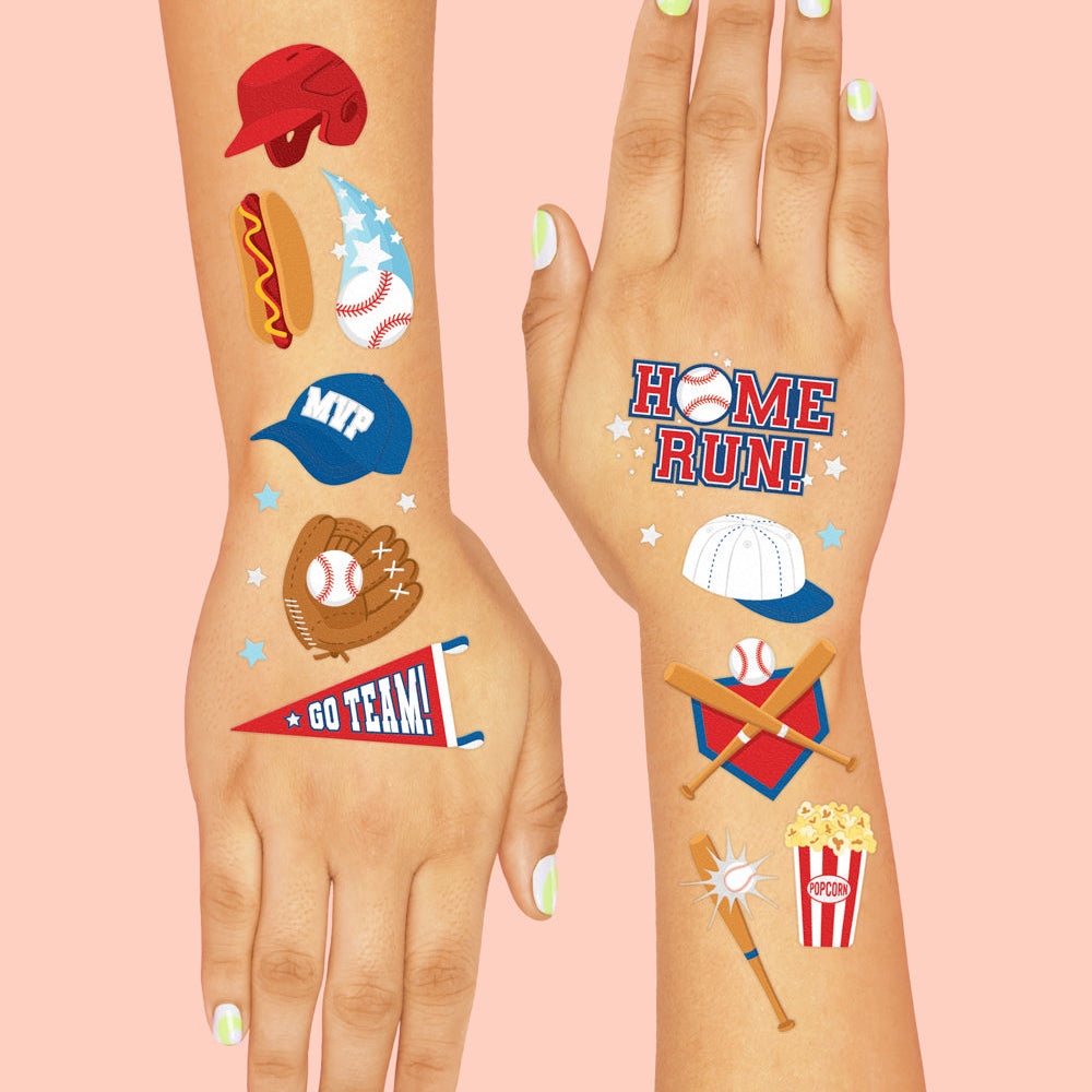 Home Run Tats - 25 temporary tattoos