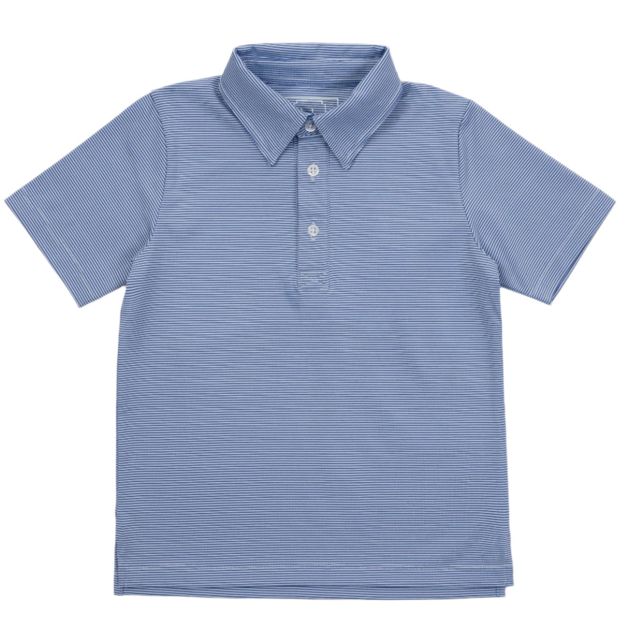 Will Boys' Golf Performance Polo Shirt - Blue Stripes - HoneyBug