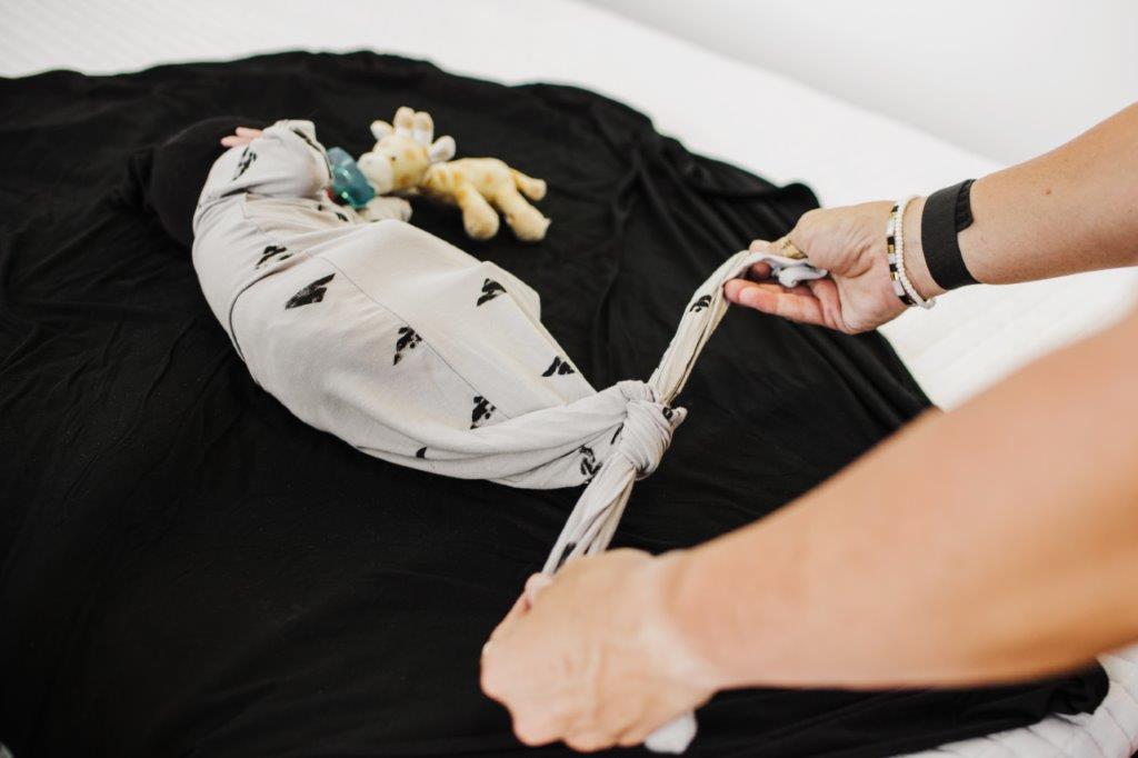 Knotted Baby Gown - Black Triangles - HoneyBug