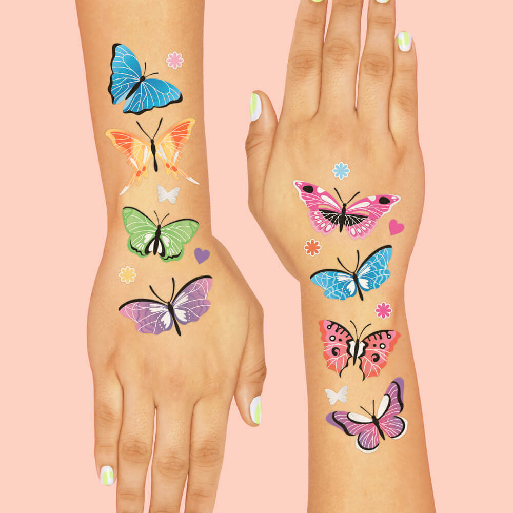 Butterfly Wishes Tats - 46 Foil Temporary Tattoos