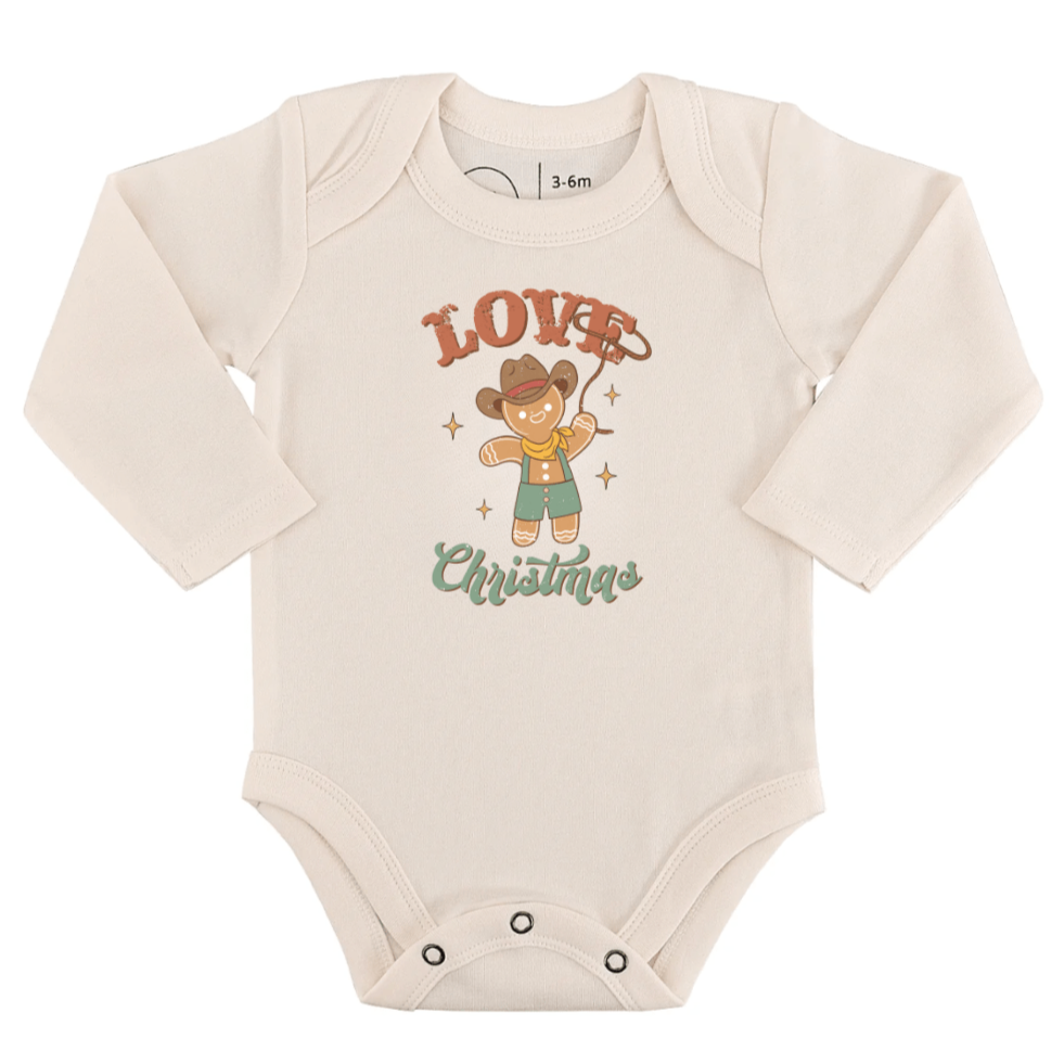 long sleeve graphic bodysuit | christmas lasso - HoneyBug