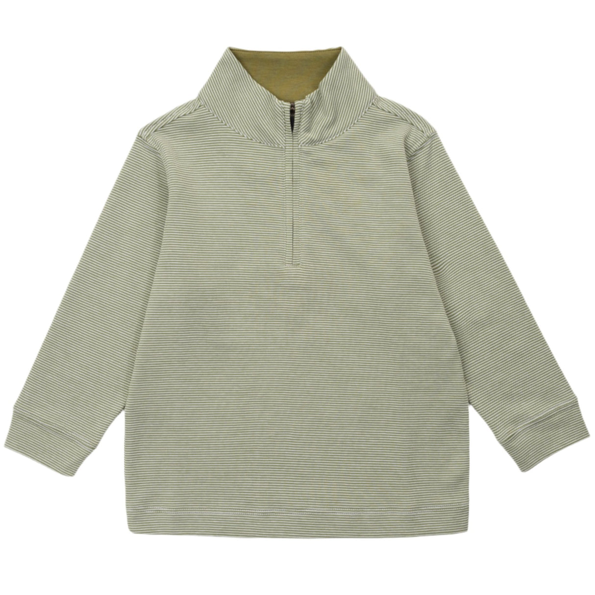 Spencer Quarter Zip Pullover - Green Stripes - HoneyBug