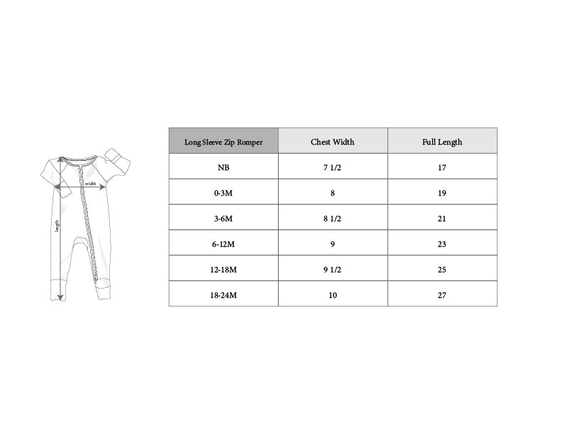 Long Sleeve Zip Romper - HoneyBug
