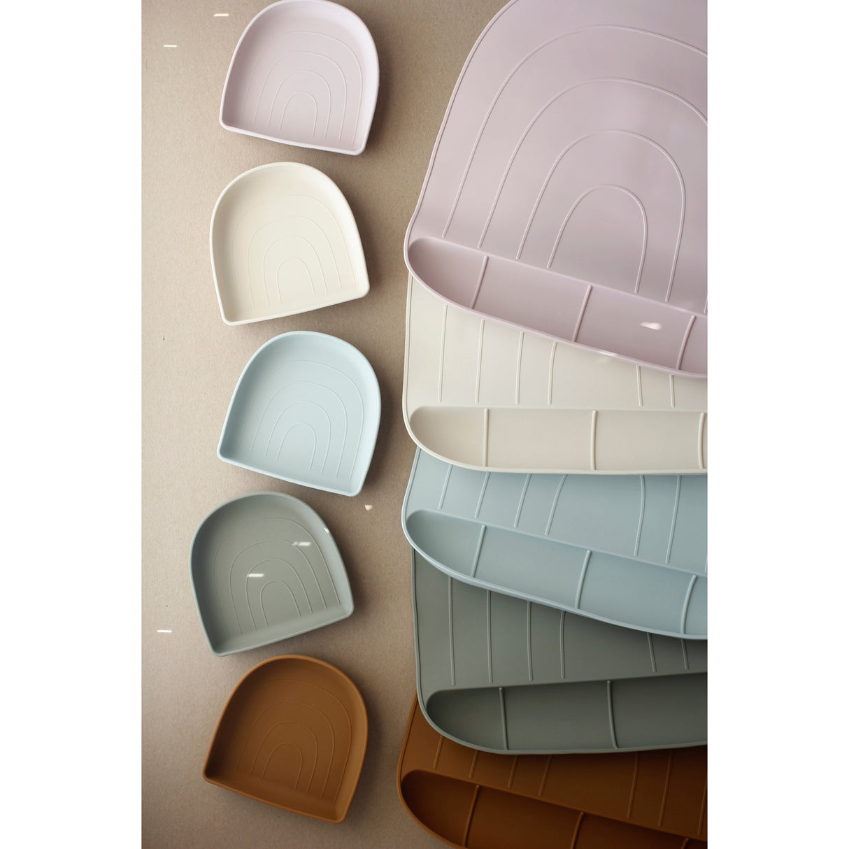 Rainbow Silicone Mat - Pale Mauve - HoneyBug