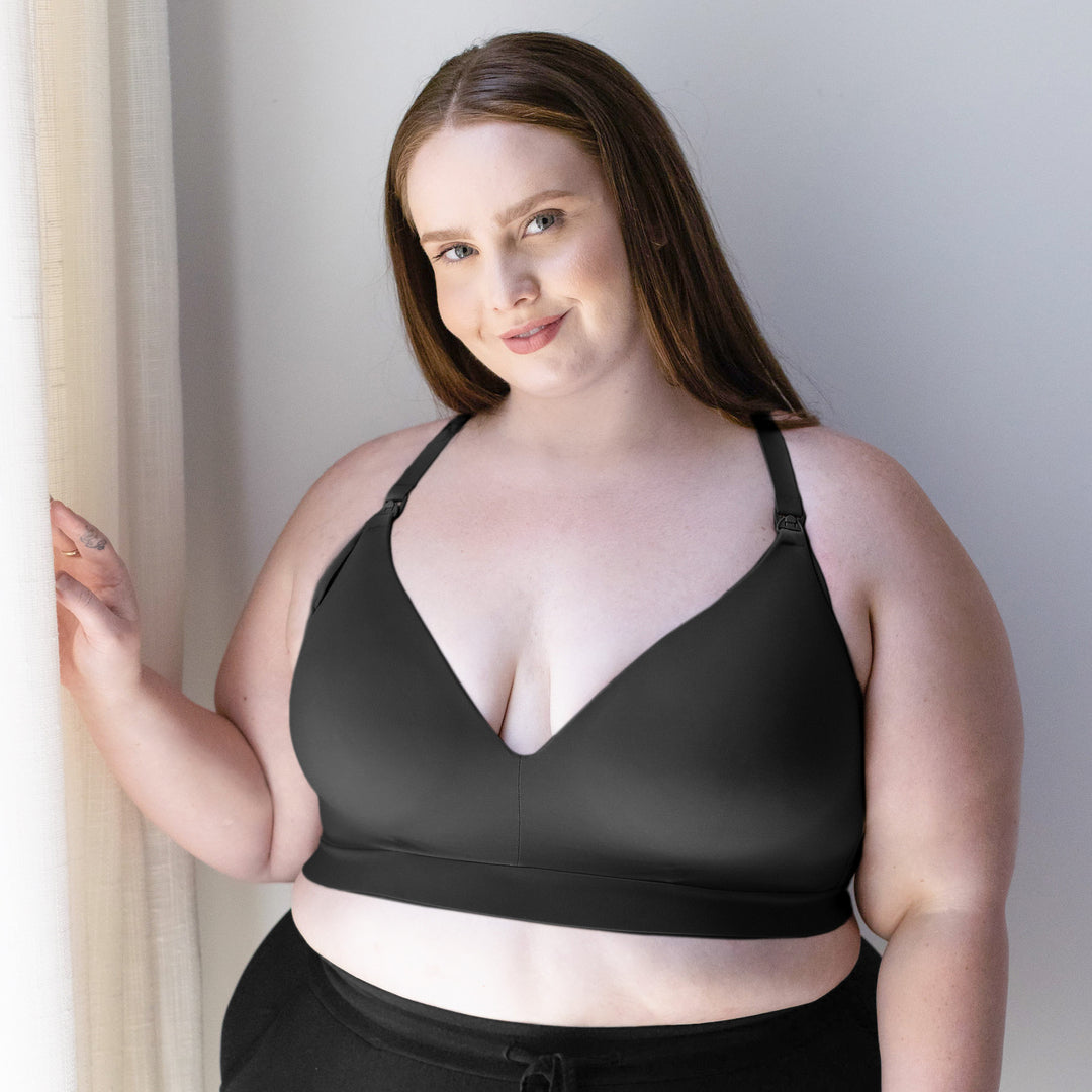 Minimalist Maternity & Nursing Plunge Bra | Black - HoneyBug