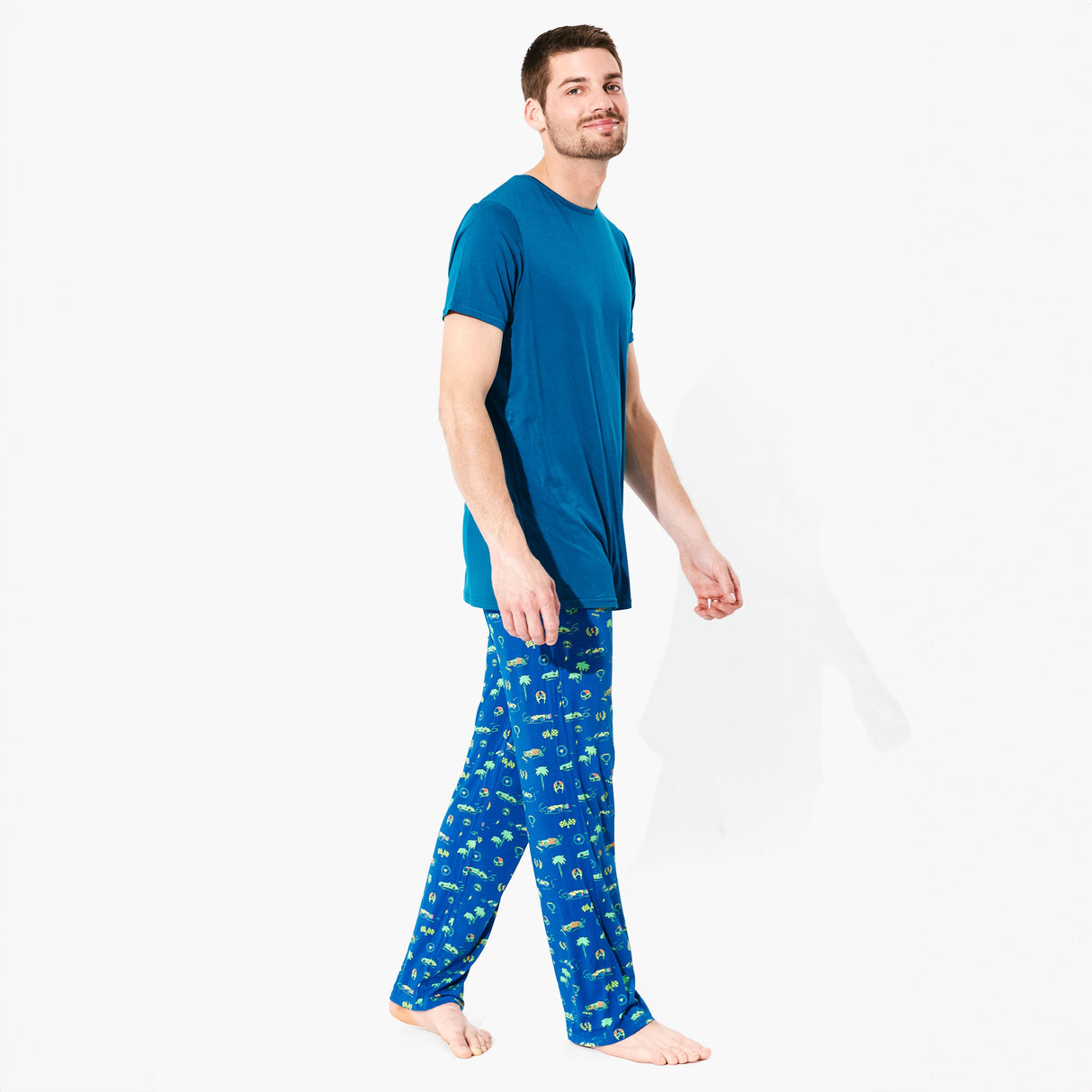 Monaco Blue Bamboo Men's Pajama Set - HoneyBug