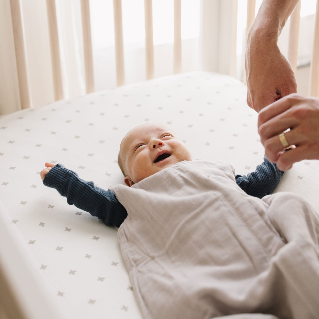 Cotton Muslin Sleep Bag - Porpoise - HoneyBug