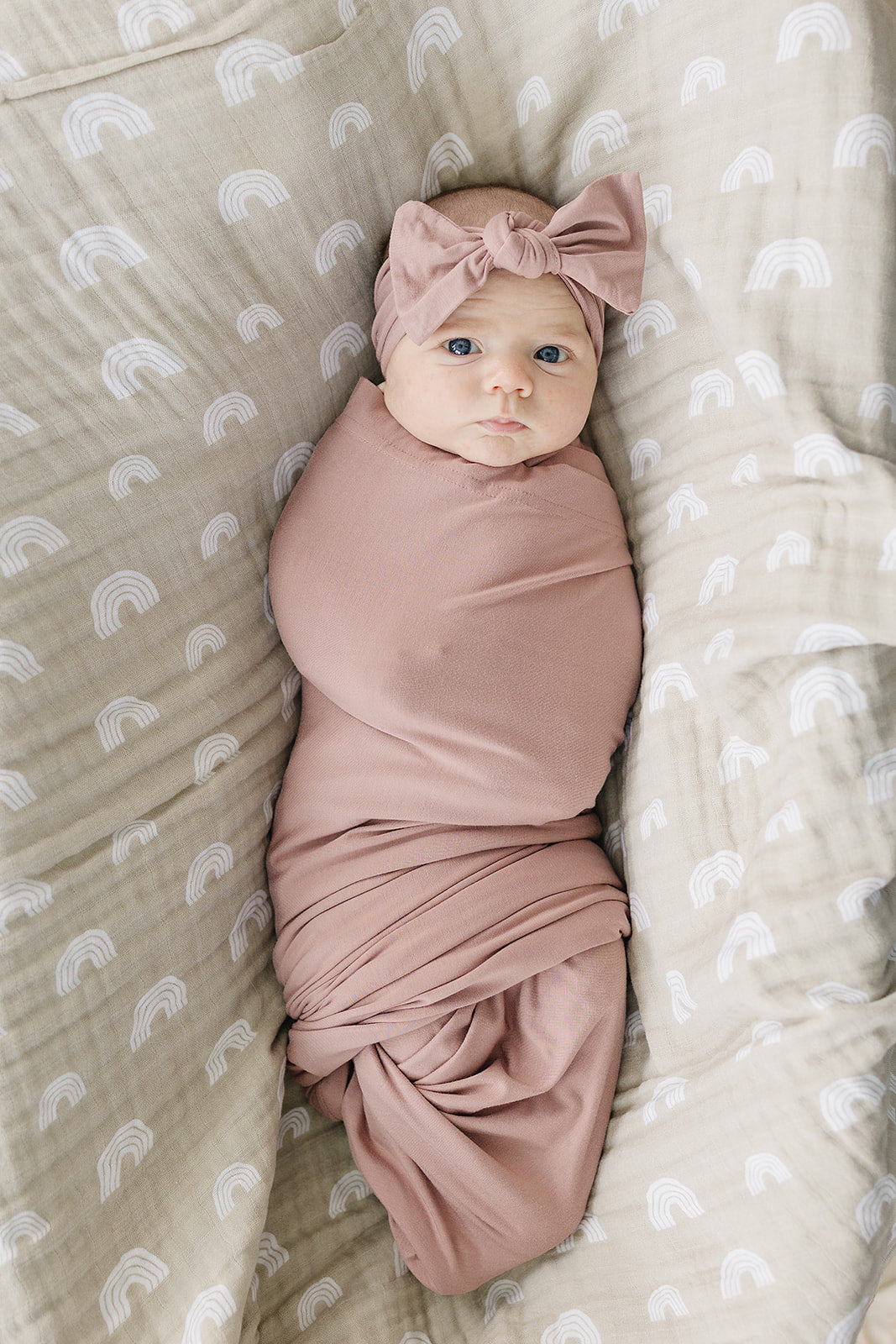 Dusty Rose Bamboo Stretch Swaddle - HoneyBug