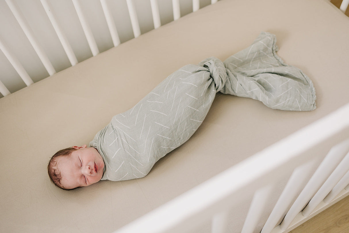 Desert Sage Muslin Swaddle Blanket - HoneyBug