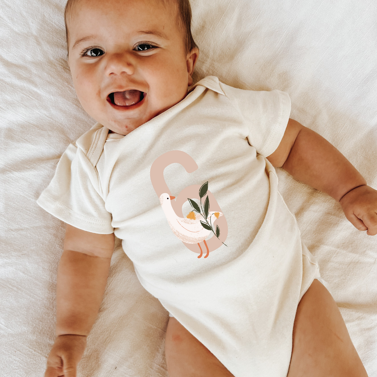 Goose Monthly Milestone Organic Baby Bodysuit