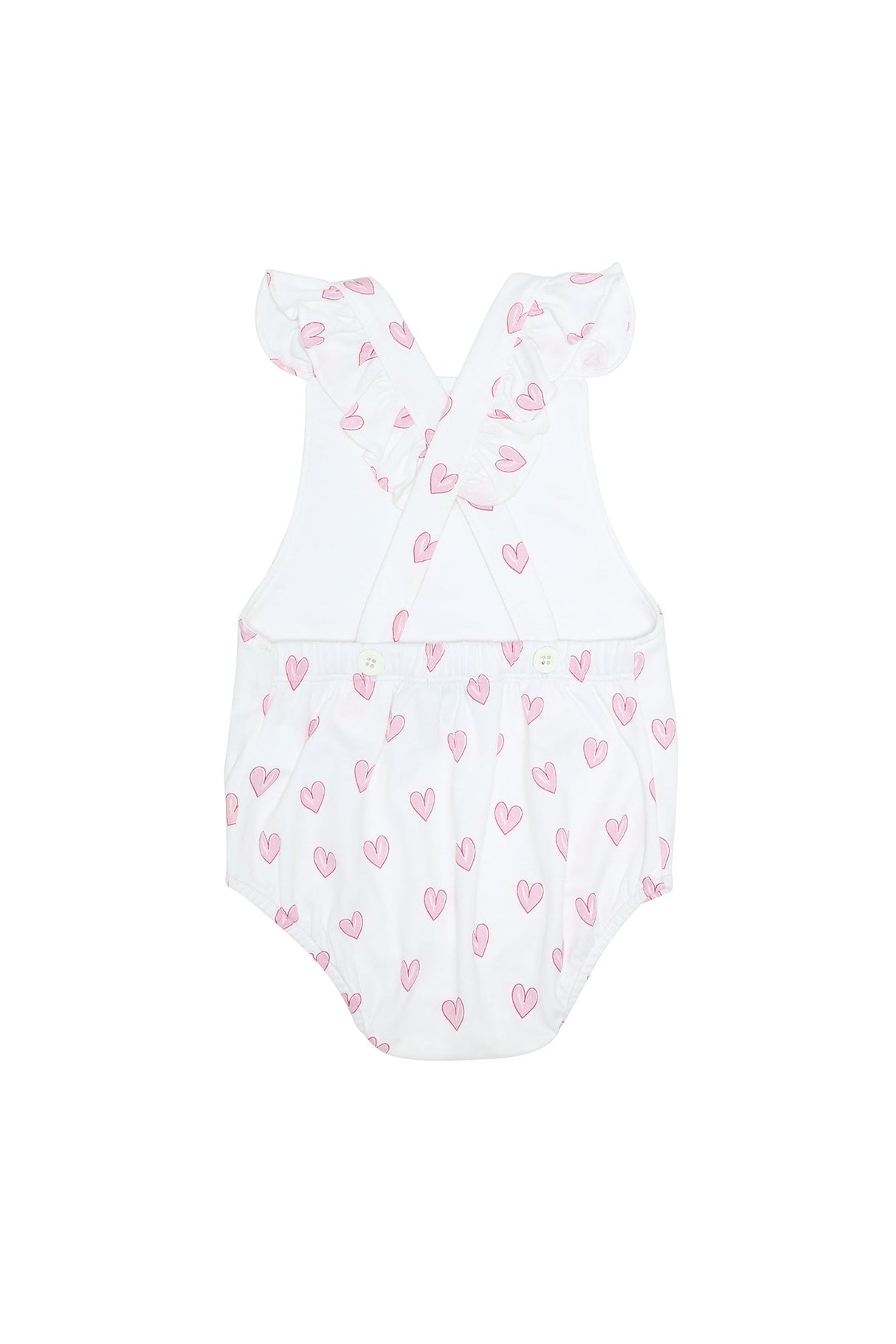 Pink Heart Print Ruffle Bubble - HoneyBug