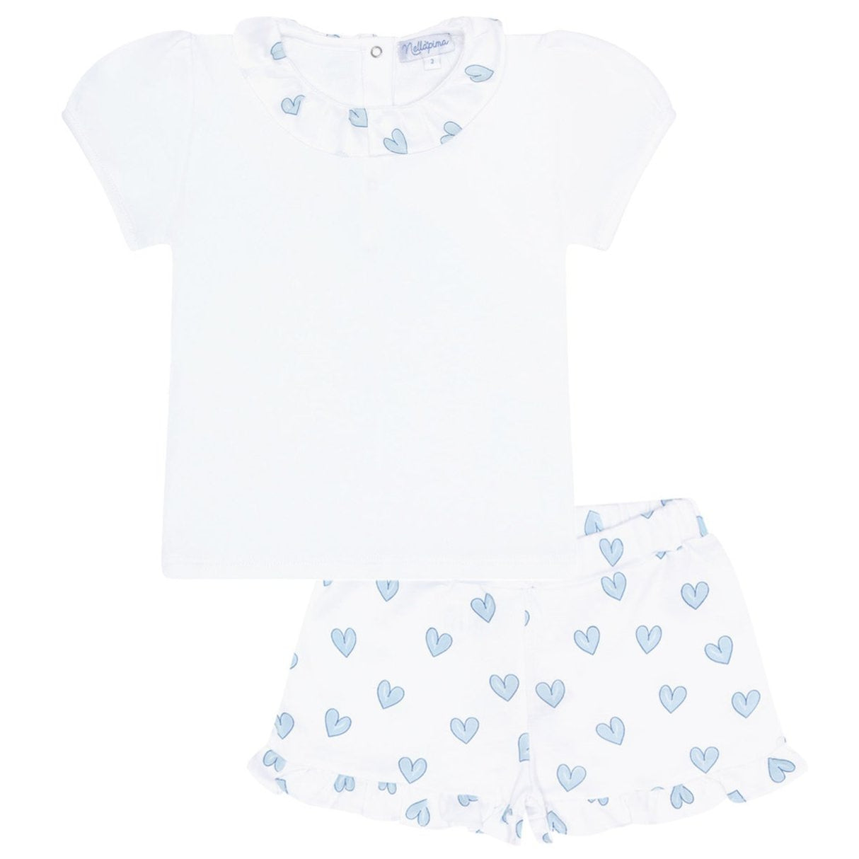 Blue Heart Short Set - HoneyBug