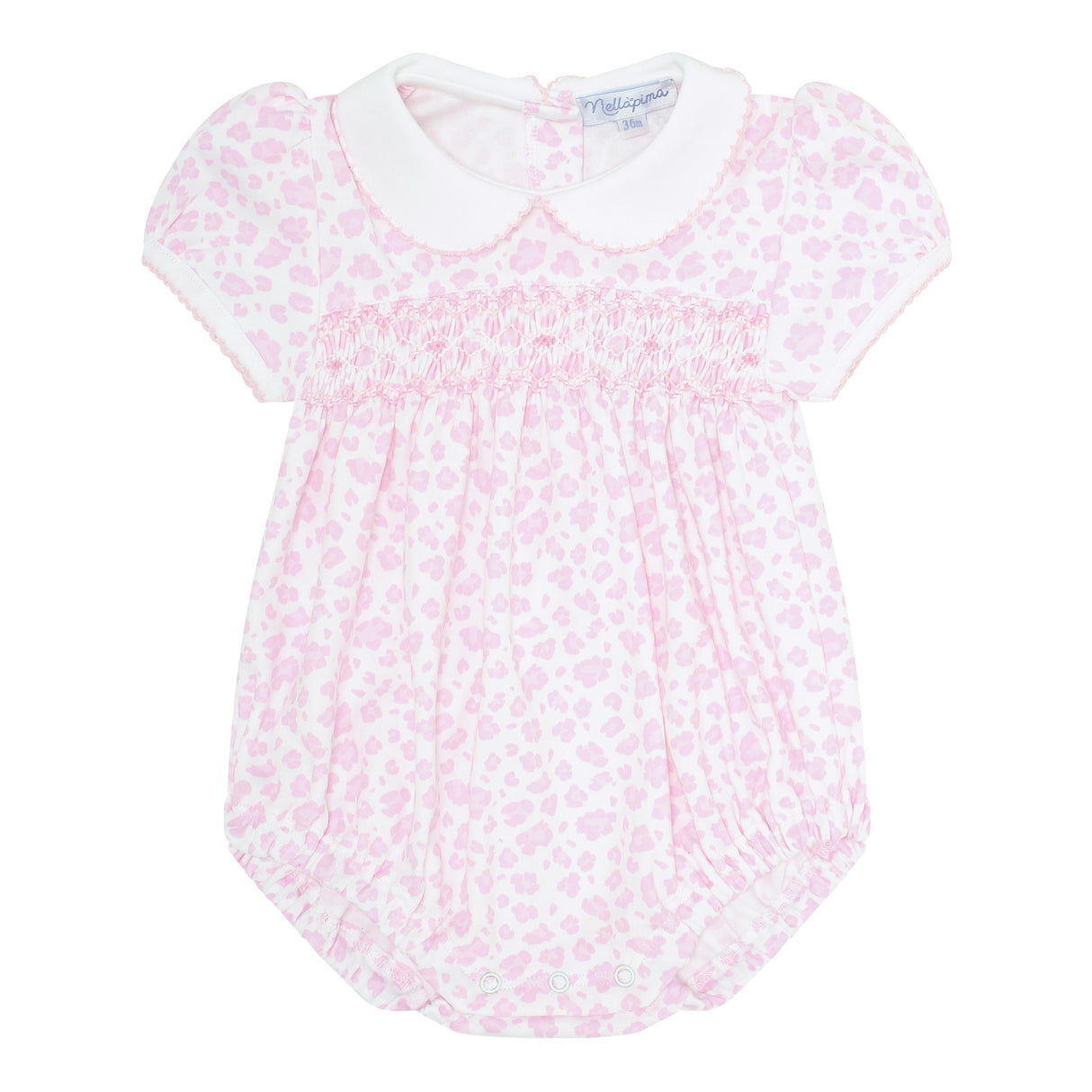 Pink Cheetah Print Smocked Bubble