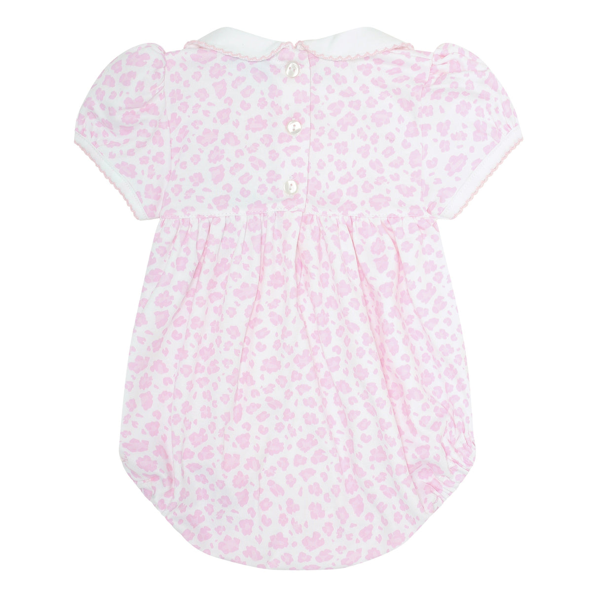 Pink Cheetah Print Smocked Bubble