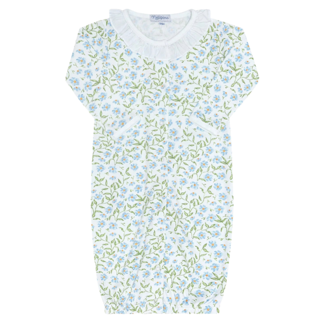 Blue Vines Print Converter Gown - HoneyBug