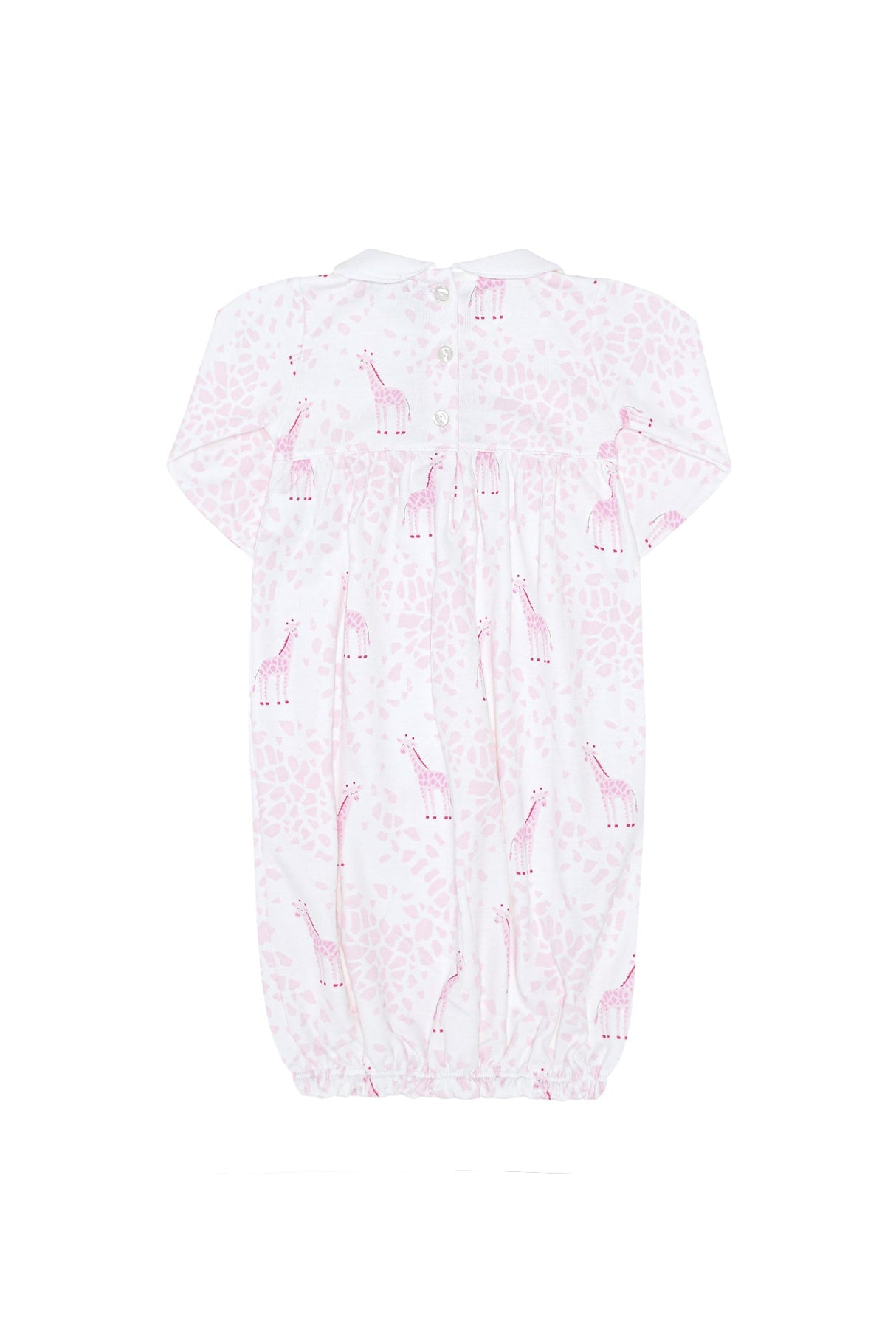 Pink Giraffe Print Smocked Gown - HoneyBug