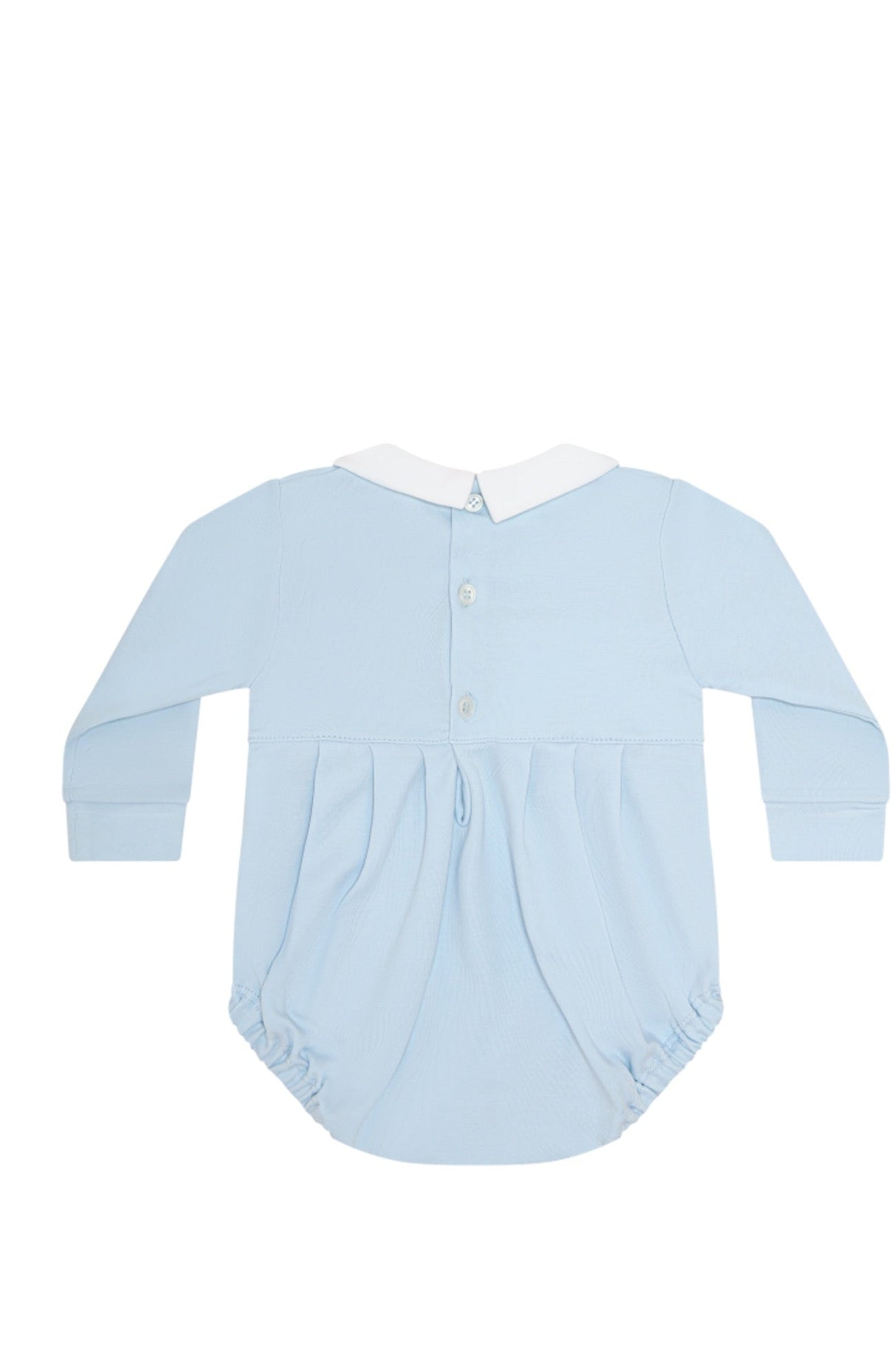 Blue Puppy Love Embroidery Bubble LS - HoneyBug