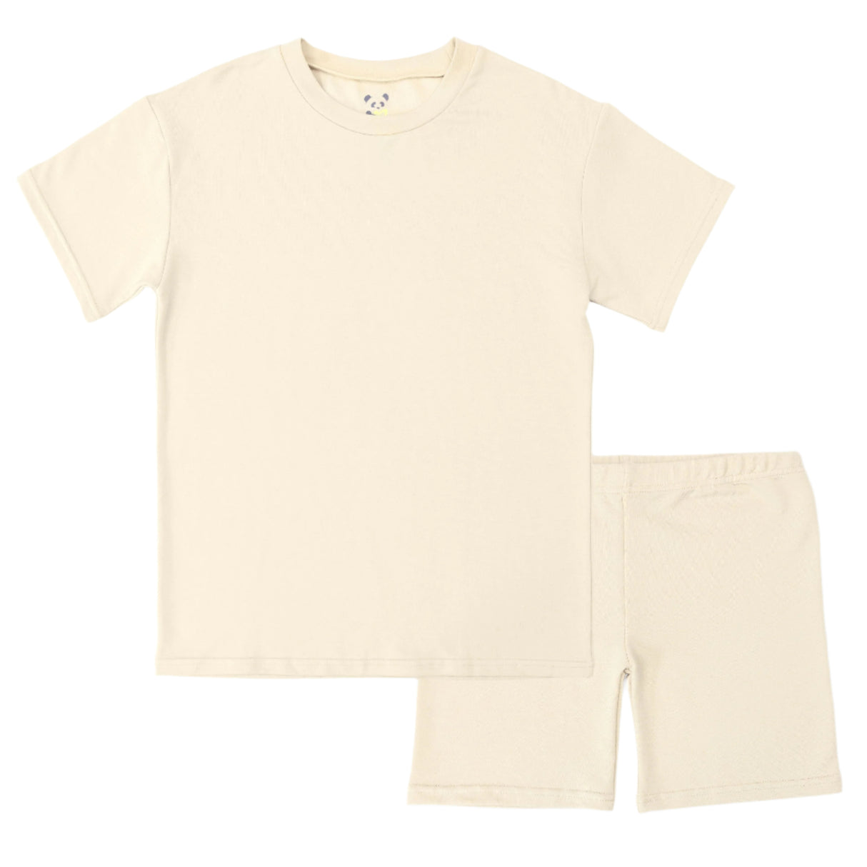 Oat Bamboo Blend Kid's Oversized Tee & Biker Short Set - HoneyBug