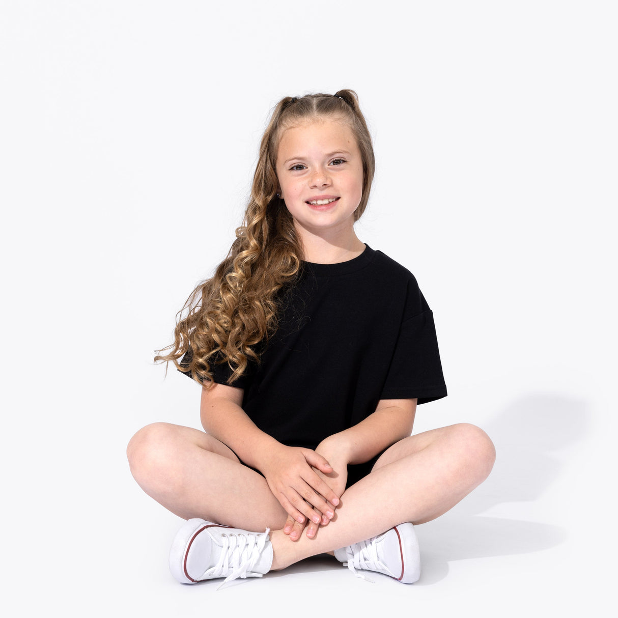 Obsidian Black Bamboo Blend Kid's Oversized Tee & Biker Short Set - HoneyBug