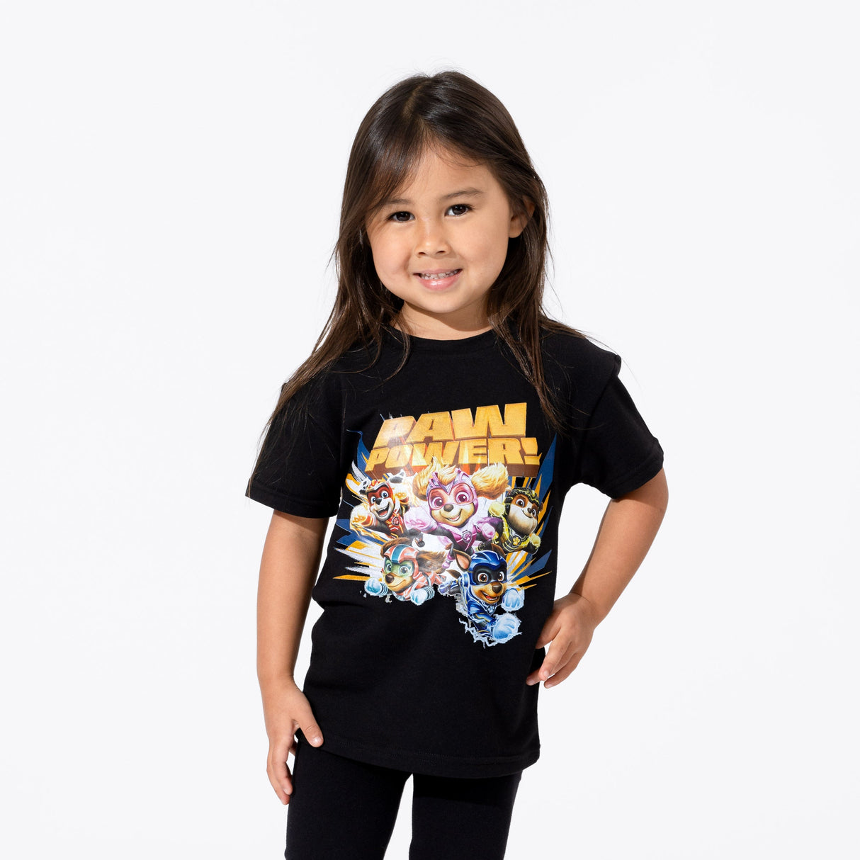PAW Patrol: The Mighty Movie Obsidian Black Bamboo Terry Kids Oversized T-Shirt - HoneyBug