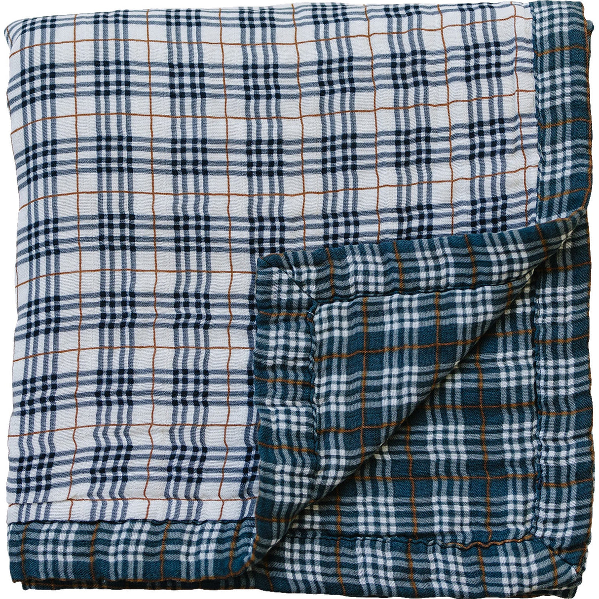 Vintage Plaid + Navy Plaid Muslin Quilt - HoneyBug