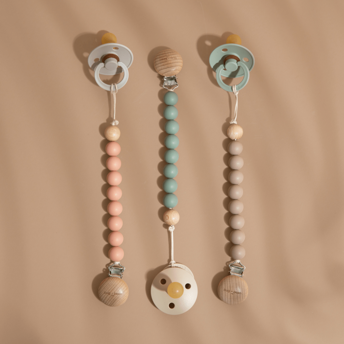 Pacifier Clip - Muted Clay - HoneyBug