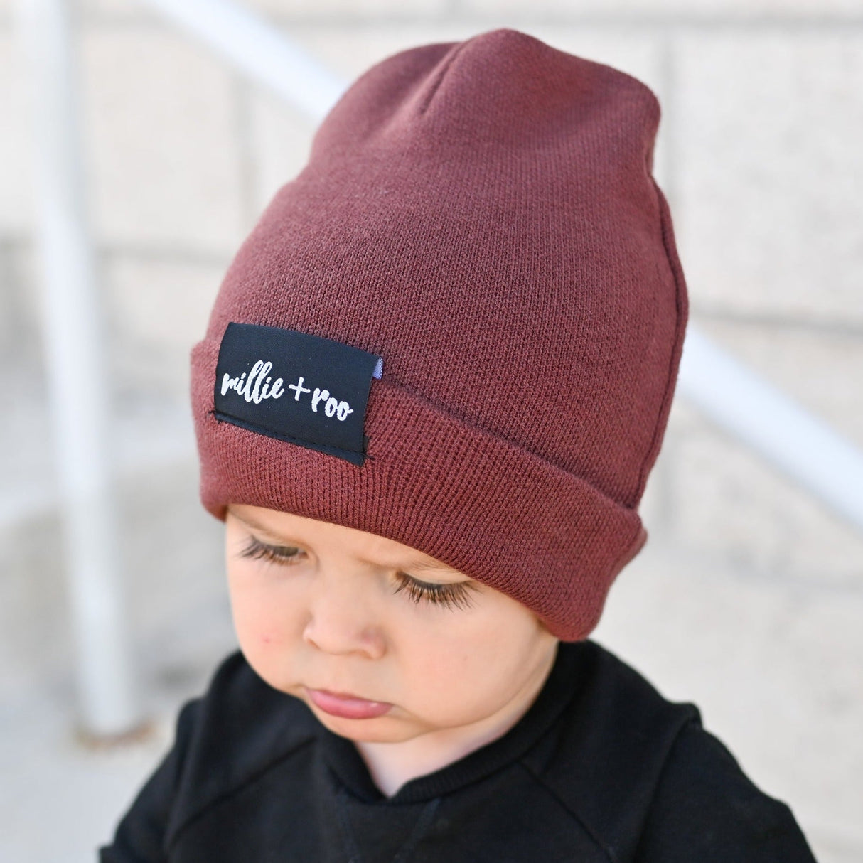 BAMBOO CUFF BEANIE- Oxblood - HoneyBug