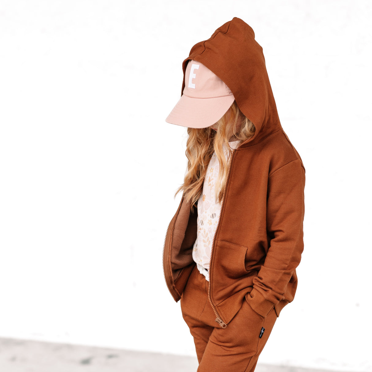 ZIP HOODIE- Bark Bamboo French Terry - HoneyBug