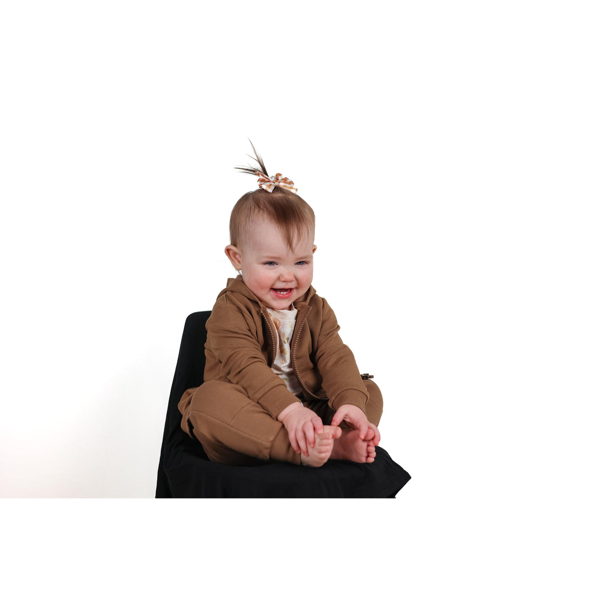 ZIP HOODIE- Mocha Bamboo French Terry - HoneyBug