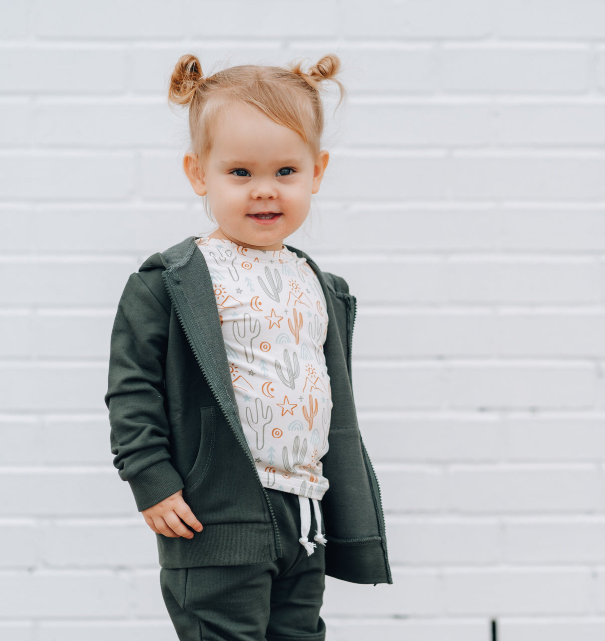 ZIP HOODIE- Moss Bamboo French Terry - HoneyBug