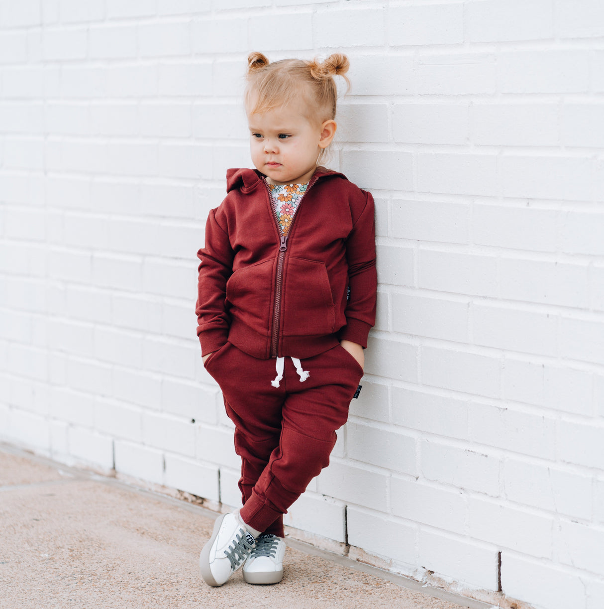 JOGGERS- Oxblood Bamboo French Terry - HoneyBug