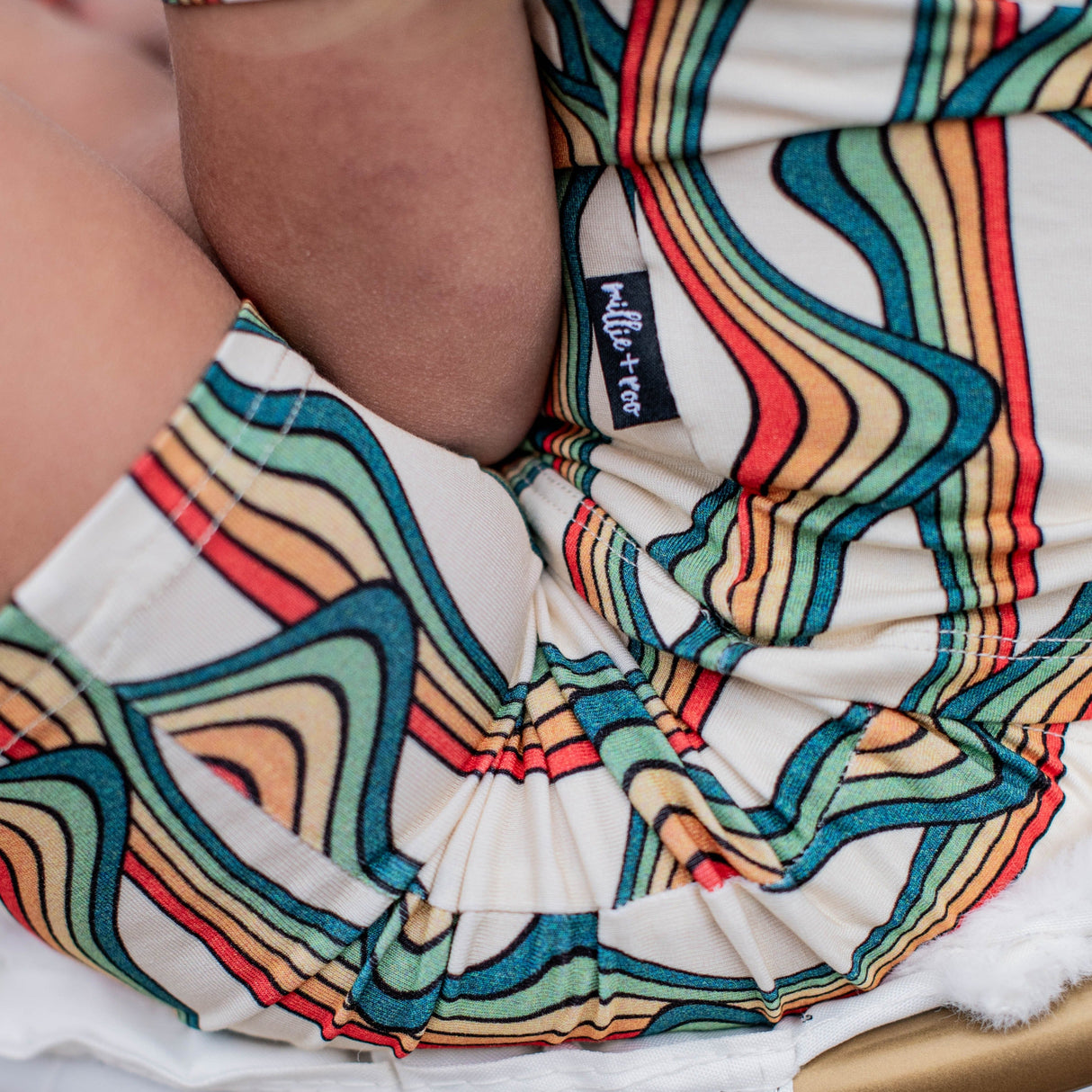 TWO PIECE SHORTIE SET- Retro Rainbow - HoneyBug