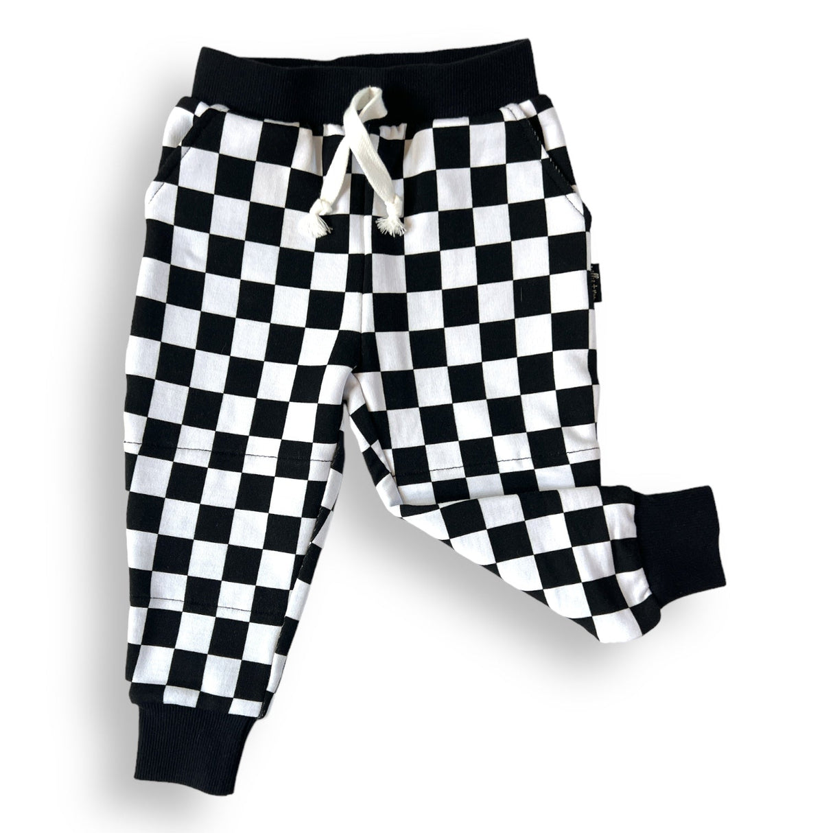 JOGGERS- B+W Check Bamboo French Terry - HoneyBug