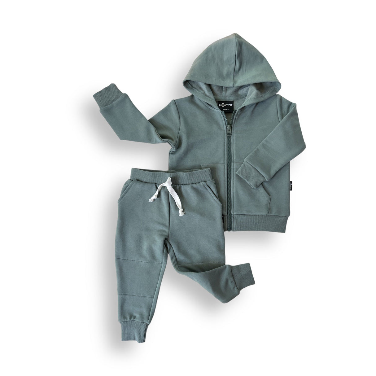 ZIP HOODIE- Slate Bamboo French Terry - HoneyBug