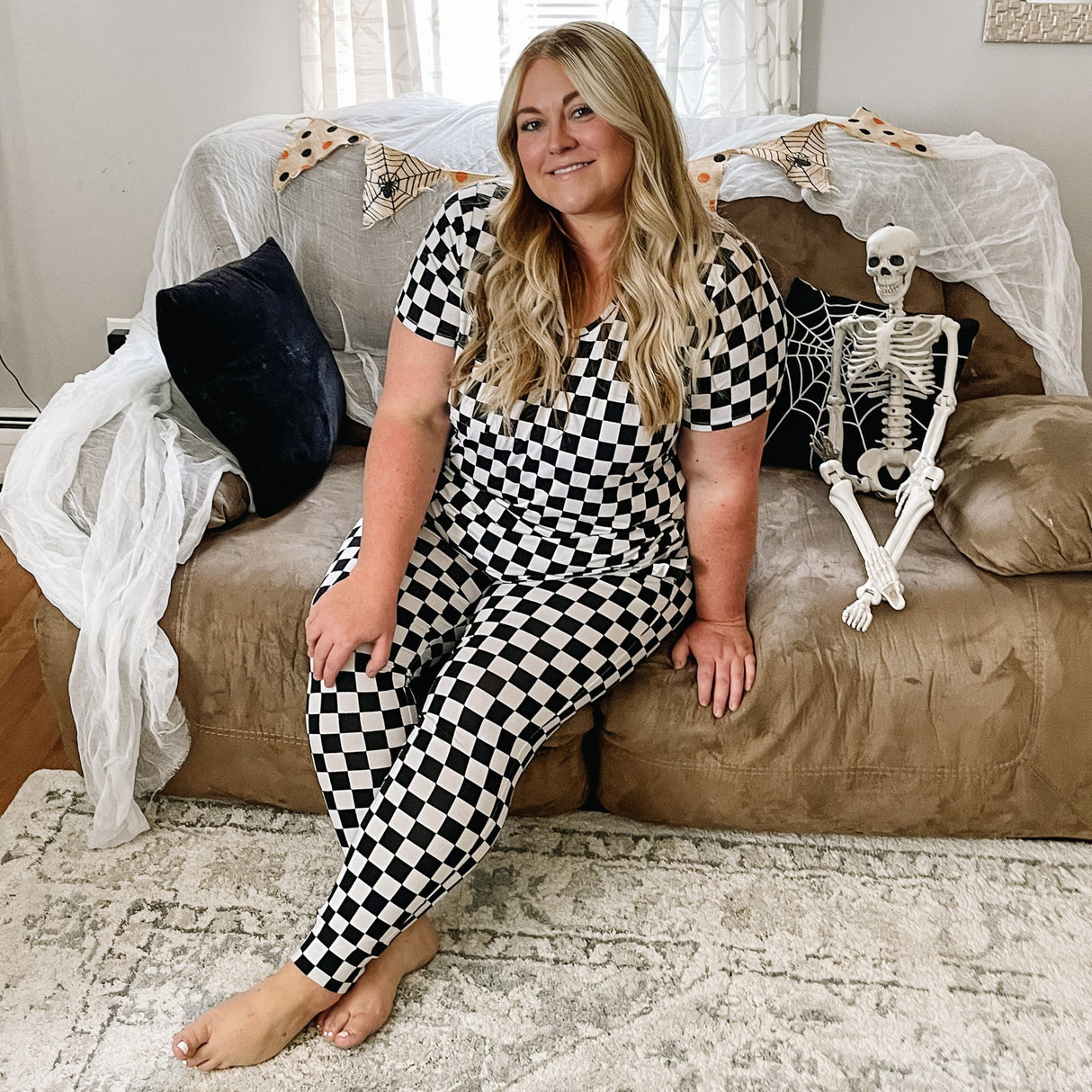 MAMA JOGGERS- B+W Check - HoneyBug