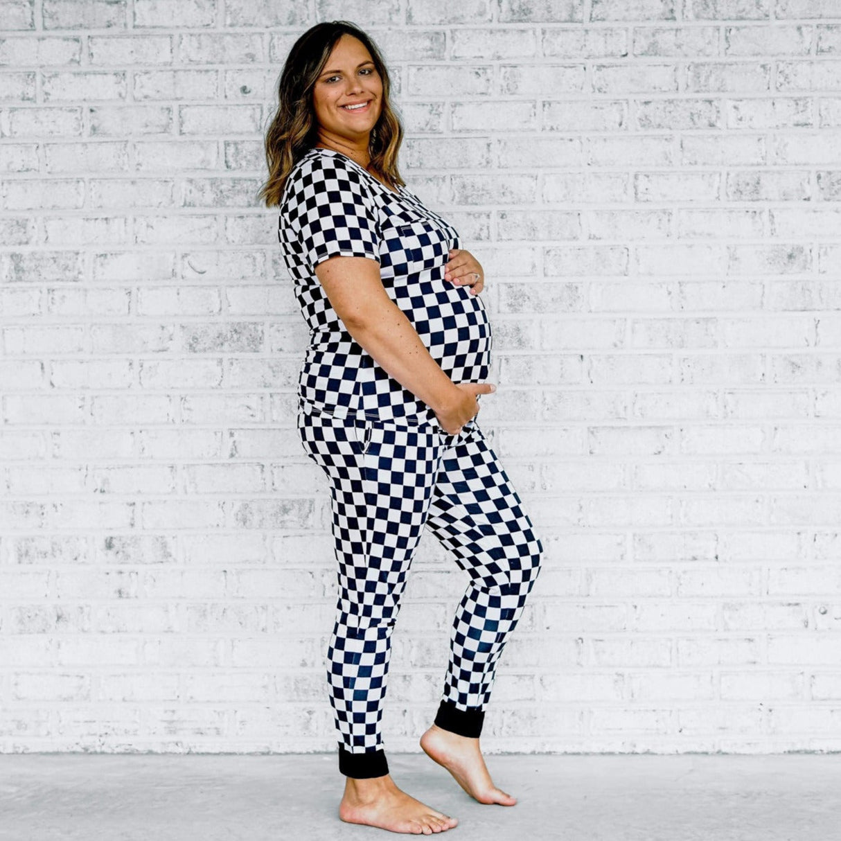 MAMA JOGGERS- B+W Check - HoneyBug