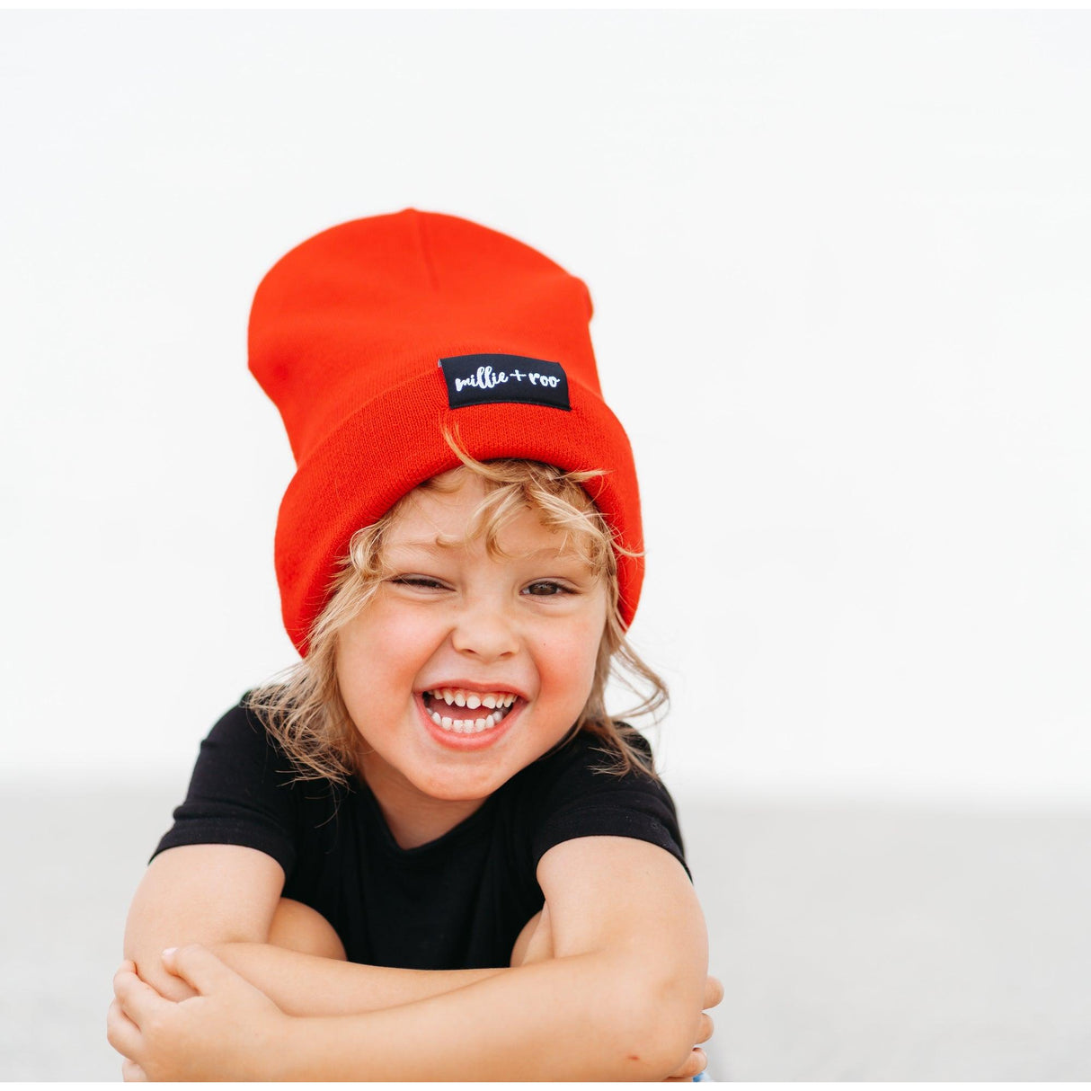 BAMBOO CUFF BEANIE- Red - HoneyBug