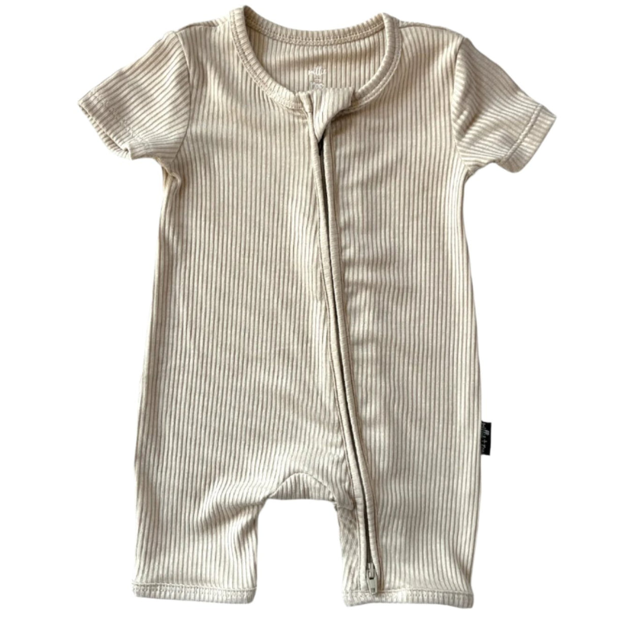 SHORTIE ZIP ROMPER - Clay Ribbed - HoneyBug