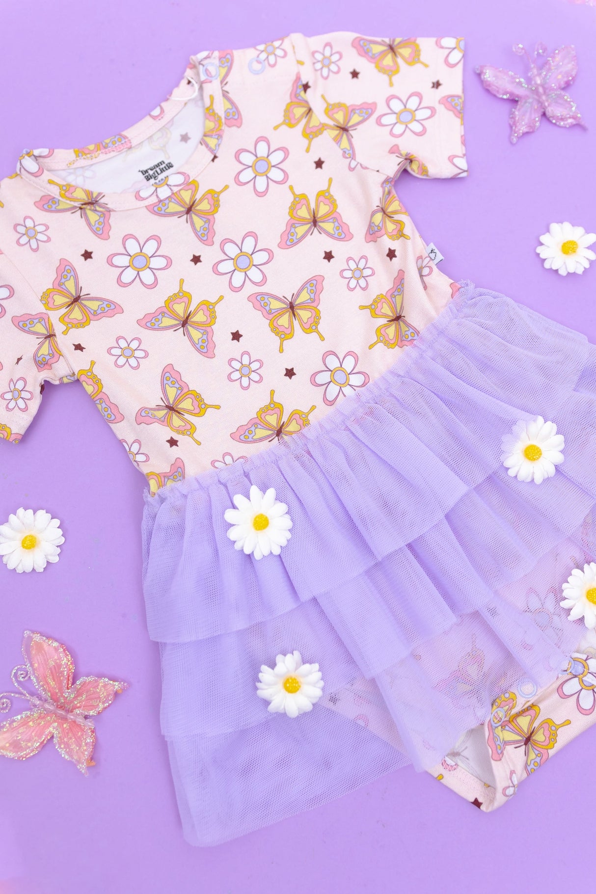 BLOSSOMIN' BUTTERFLY DREAM TUTU BODYSUIT DRESS - HoneyBug