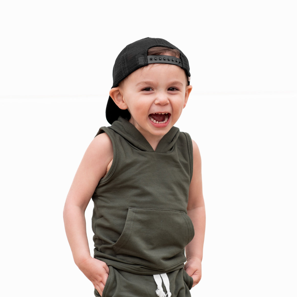 BAMBOO HOODIE TANK- Moss - HoneyBug