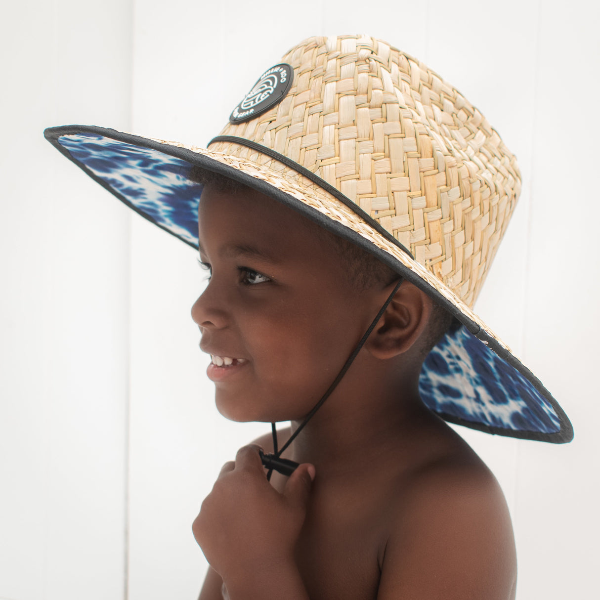 Straw Hat- Blue Tie Dye - HoneyBug