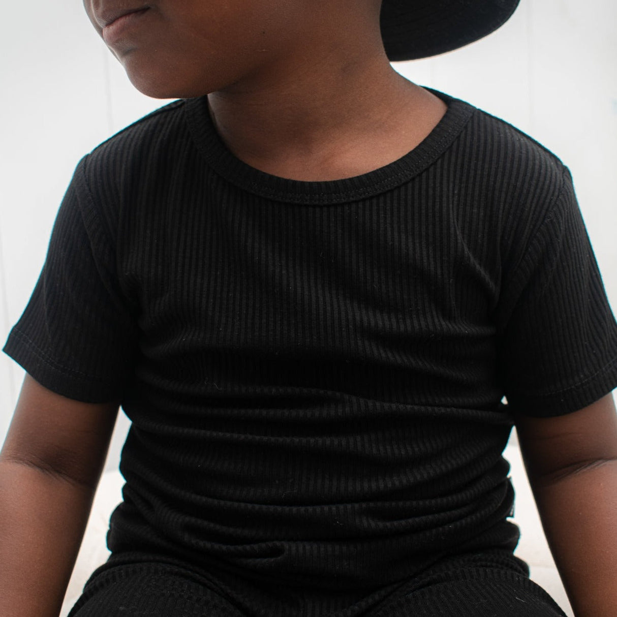 TWO PIECE SHORTIE SET- Midnight Ribbed - HoneyBug