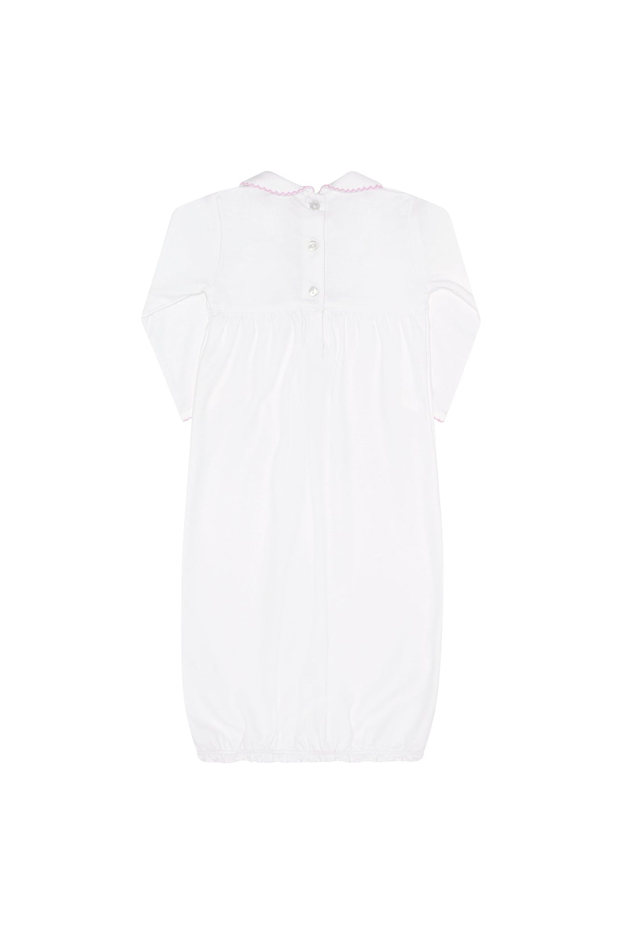 Pink Bear Embroidery Gown - HoneyBug