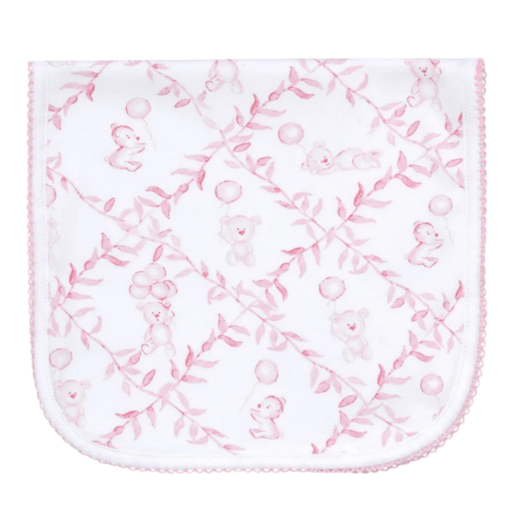 Pink Bears Trellace Burp Cloth - HoneyBug
