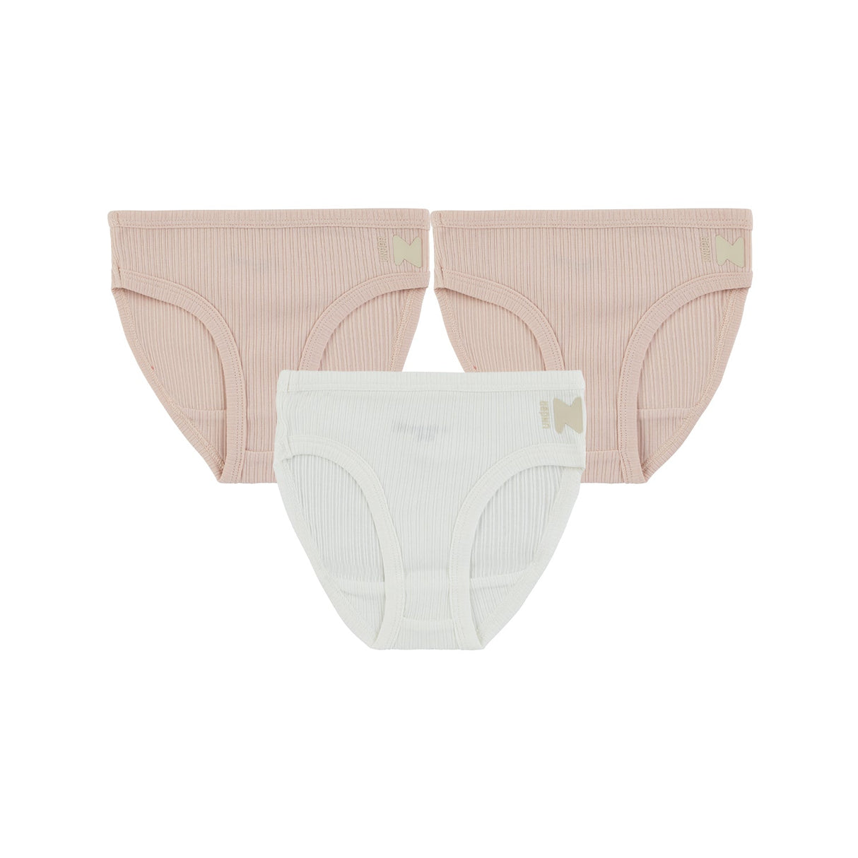 Ribbed Mauve + White (3 Panties) - HoneyBug