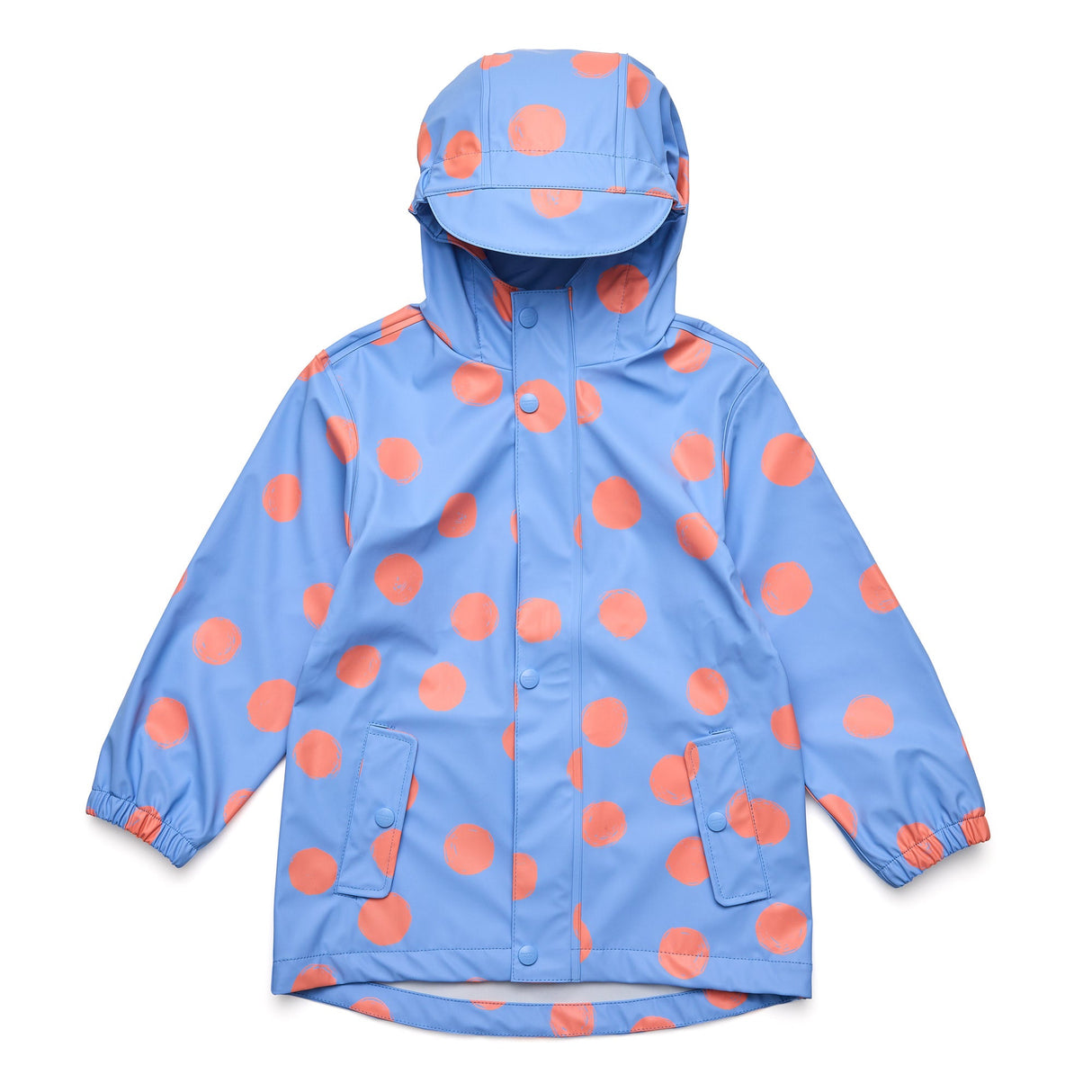 Cornflower Polka Dot Recycled Waterproof Raincoat - HoneyBug