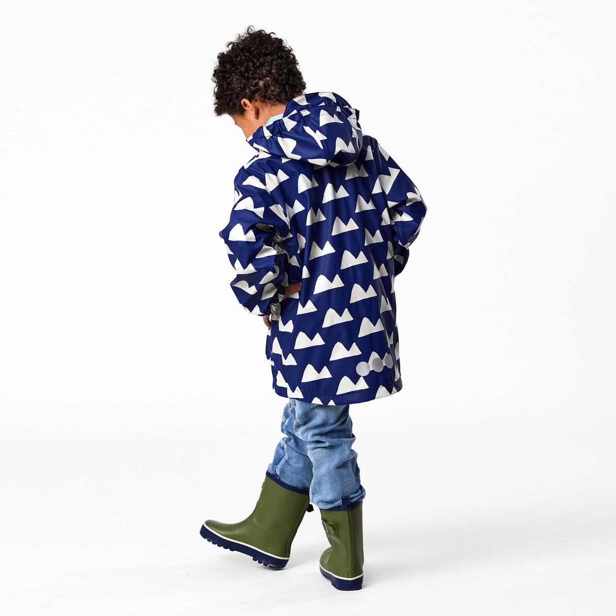 Navy Peak to Peak Recycled Waterproof Raincoat - HoneyBug