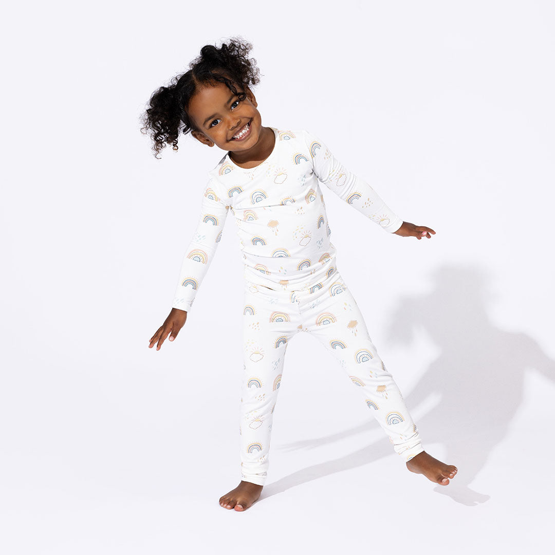 Rainbows Bamboo Kids Pajamas - HoneyBug