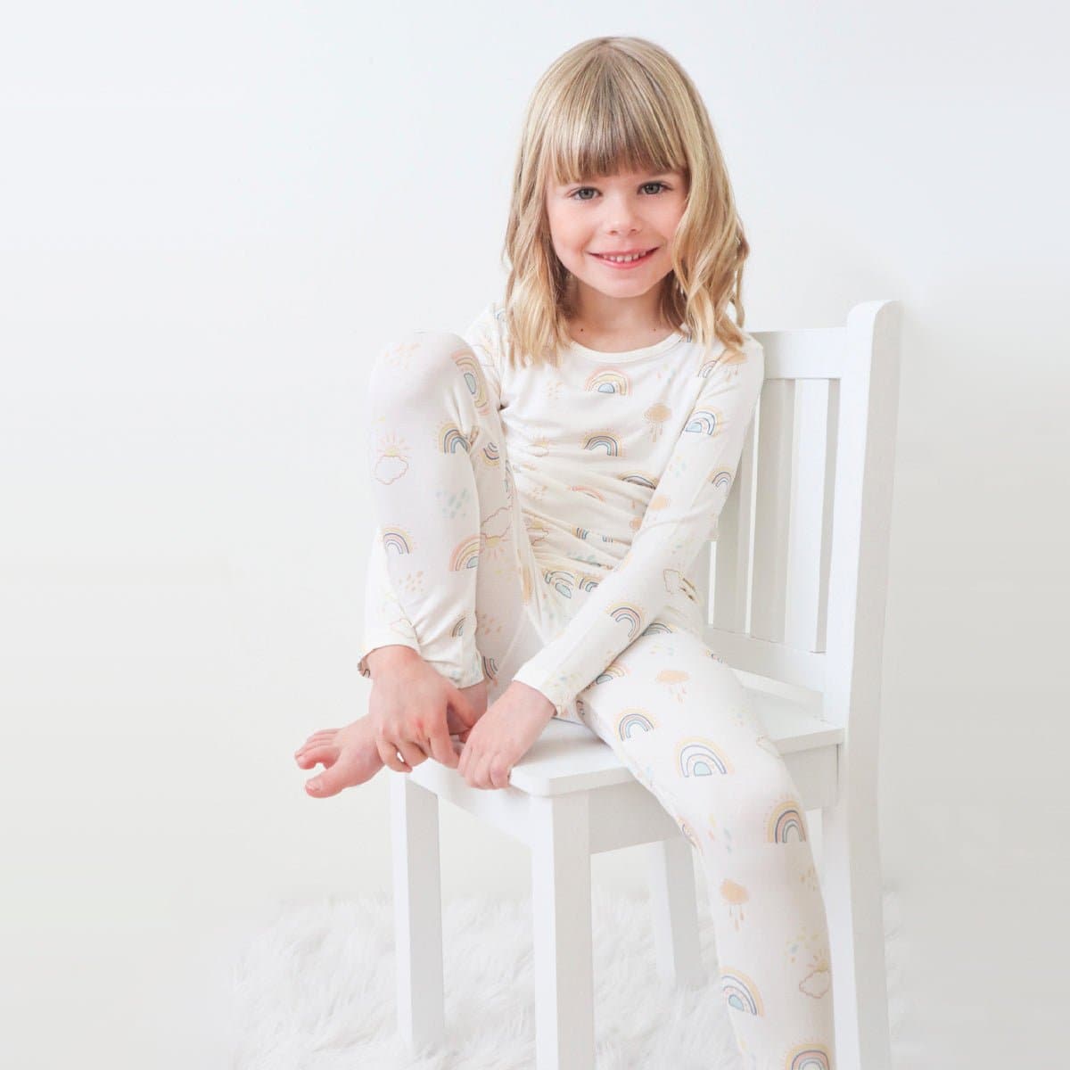 Rainbows Bamboo Kids Pajamas - HoneyBug