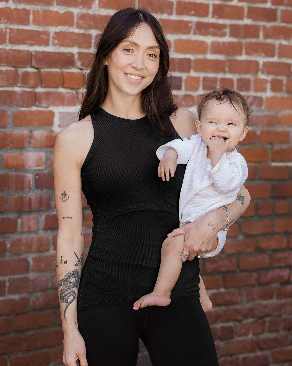 Ribbed Bamboo Racerback Nursing Tank | Black - HoneyBug